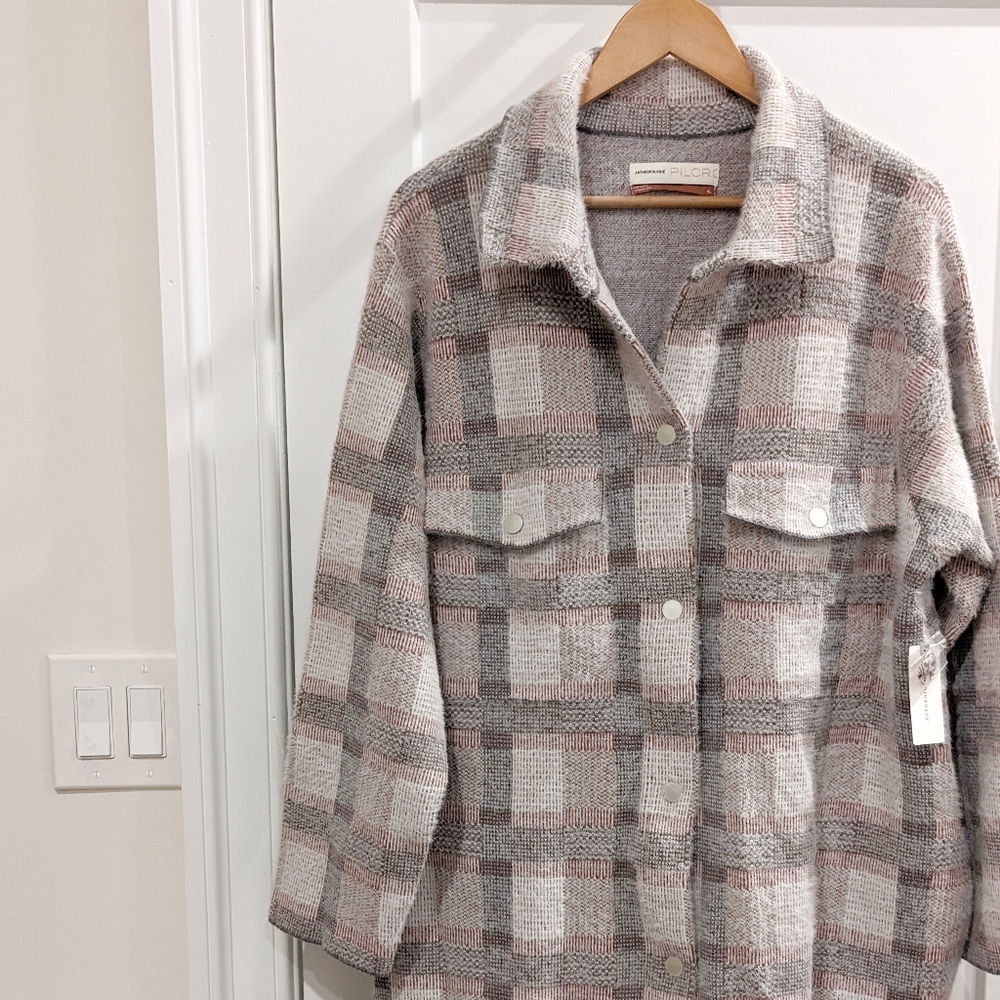 HTF Anthro Pilcro Eliza Eyelash Sweater Jacket - Picture 6 of 9